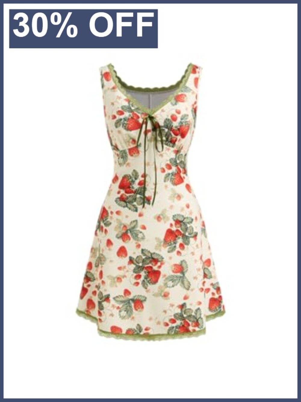 Women's Floral Mini Dress V Neck Lace Trim Sleeveless Summer